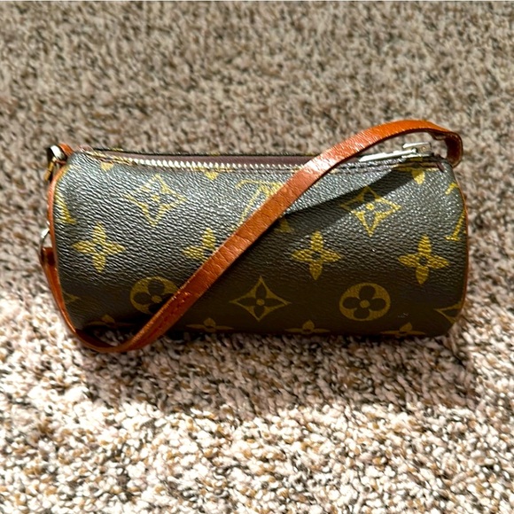 Louis Vuitton Monogram Cylinder Bag with Brown Strap small Mono Papillon w/COA - Picture 1 of 12